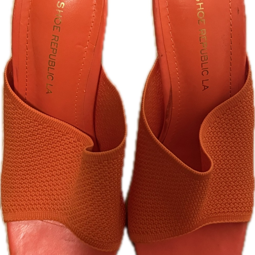 Shoe Republic LA Vibrant Orange Mules